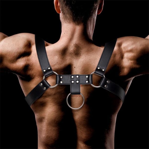 Domine Male Chest Bondage Harness Vegan Leather - Image 2