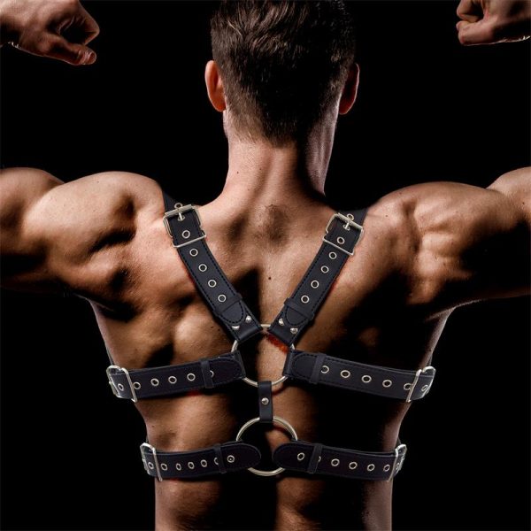 Aurum Male Chest Bondage Harness Vegan Leather - Image 2