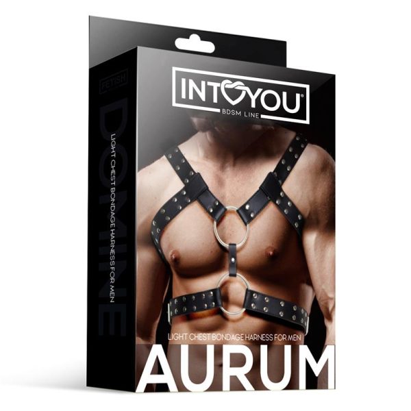 Aurum Male Chest Bondage Harness Vegan Leather - Image 3