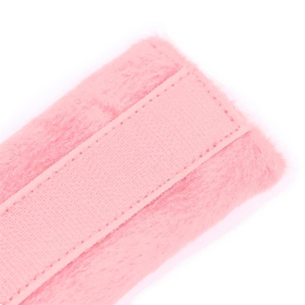 Handcuffs with Velcro with Long Fur Pink - Image 3
