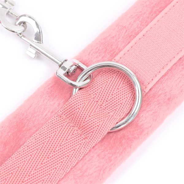 Handcuffs with Velcro with Long Fur Pink - Image 5