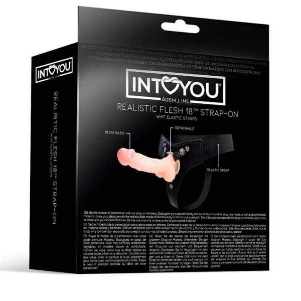Mistress Elastic Strap-on Silicone Dildo 18 cm Flesh - Image 3