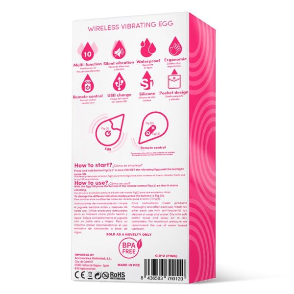 Vibrating Egg Remote Control USB Silicone Pink - Image 6