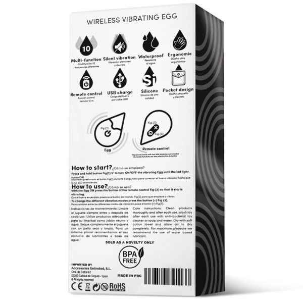 Vibrating Egg Remote Control USB Silicone Black - Image 6
