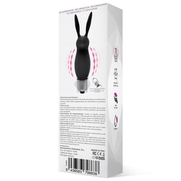 Hopye Rabbit Vibrating Bullet Silicone Black - Image 3
