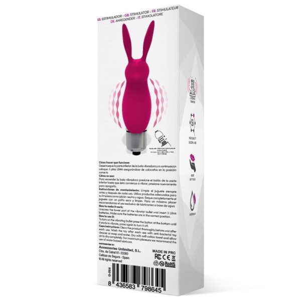 Hopye Rabbit Vibrating Bullet Silicone Pink - Image 3