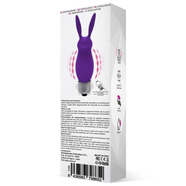Hopye Rabbit Vibrating Bullet Silicone Purple - Image 3