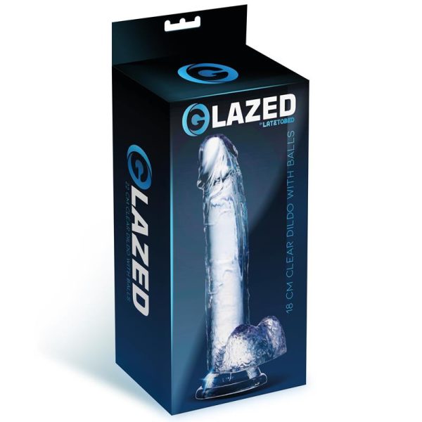 Realistic Dildo with Testicles Crystal Material 18 cm - Image 2