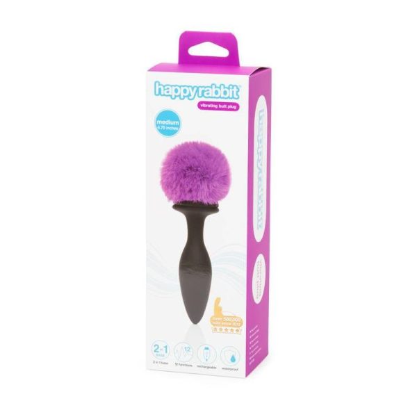 Anal Plug with Vibration and Double Base Purple Large - Image 5